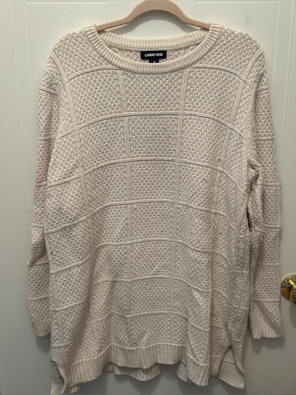 Lands End White Cream Knitted Sweater